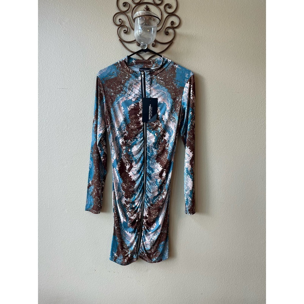 PrettyLittleThing Bodycon Snakeprint Dress Size 8 NWT